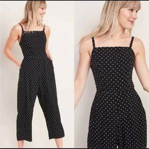 Old Navy Cami Square Neck Polka Dot Jumpsuit - M